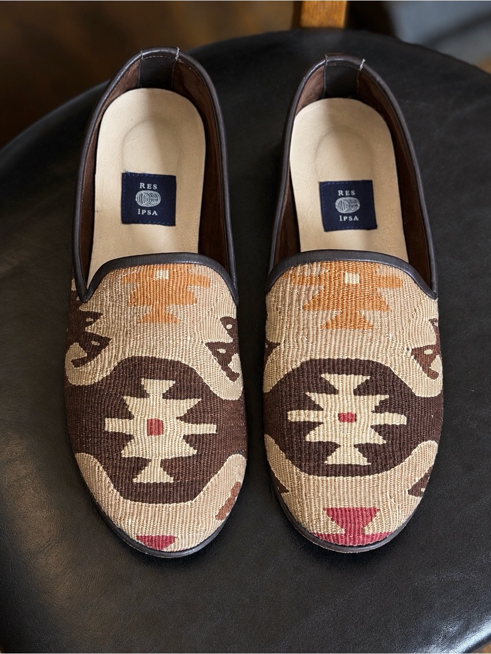 Res Ipsa Kilim Loafers Men’s 9 Woven Wool Geometric Slip-On Shoes
